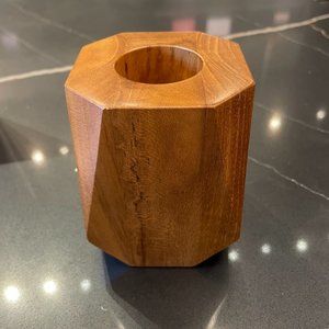 NWT Selemat Designs Wooden Candle Holder - 4" x 3"